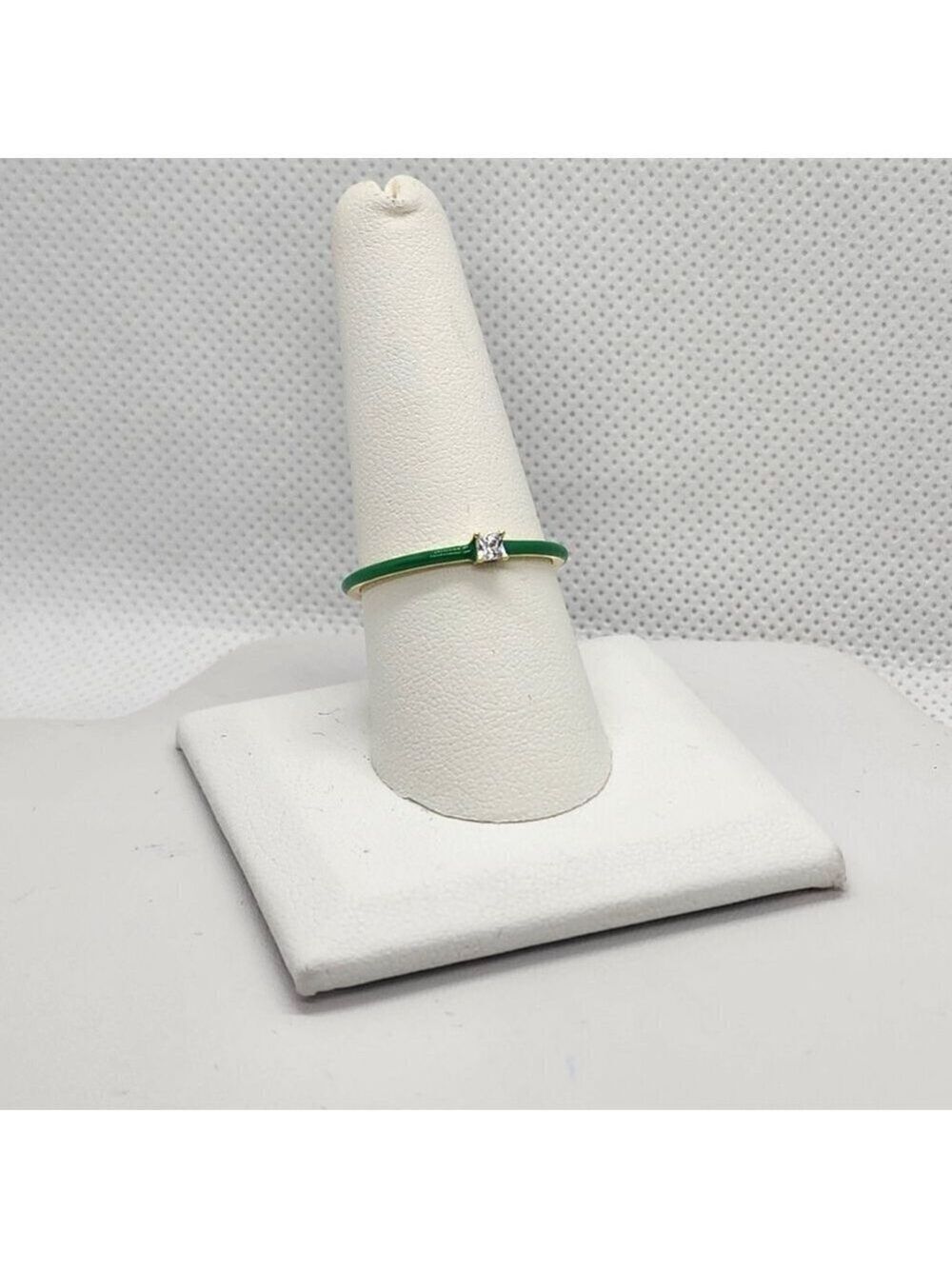 Brand New Sterling Silver 925 Green enamel Ring / band